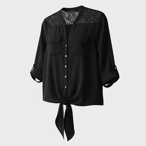 Investments Black Lace Detail Blouse